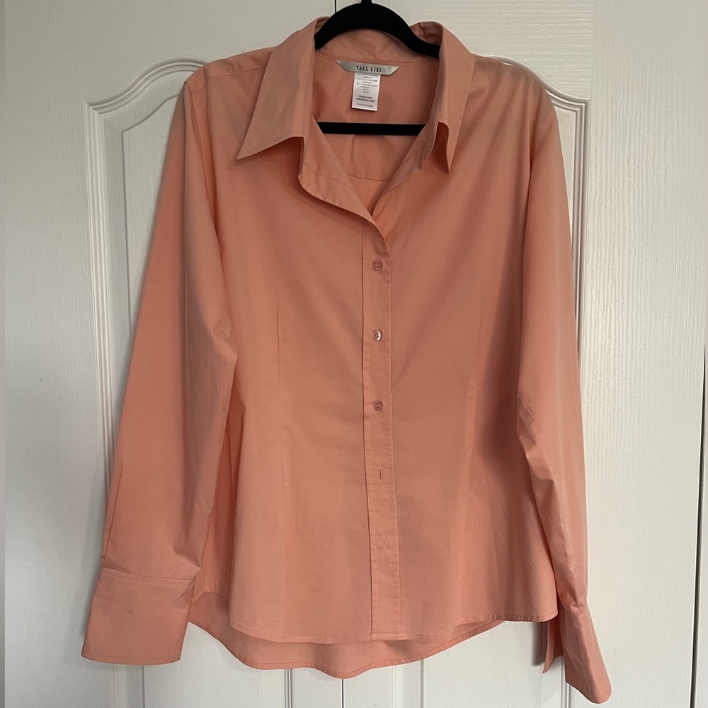Tall Girl (16) Peach Button-Up Blouse